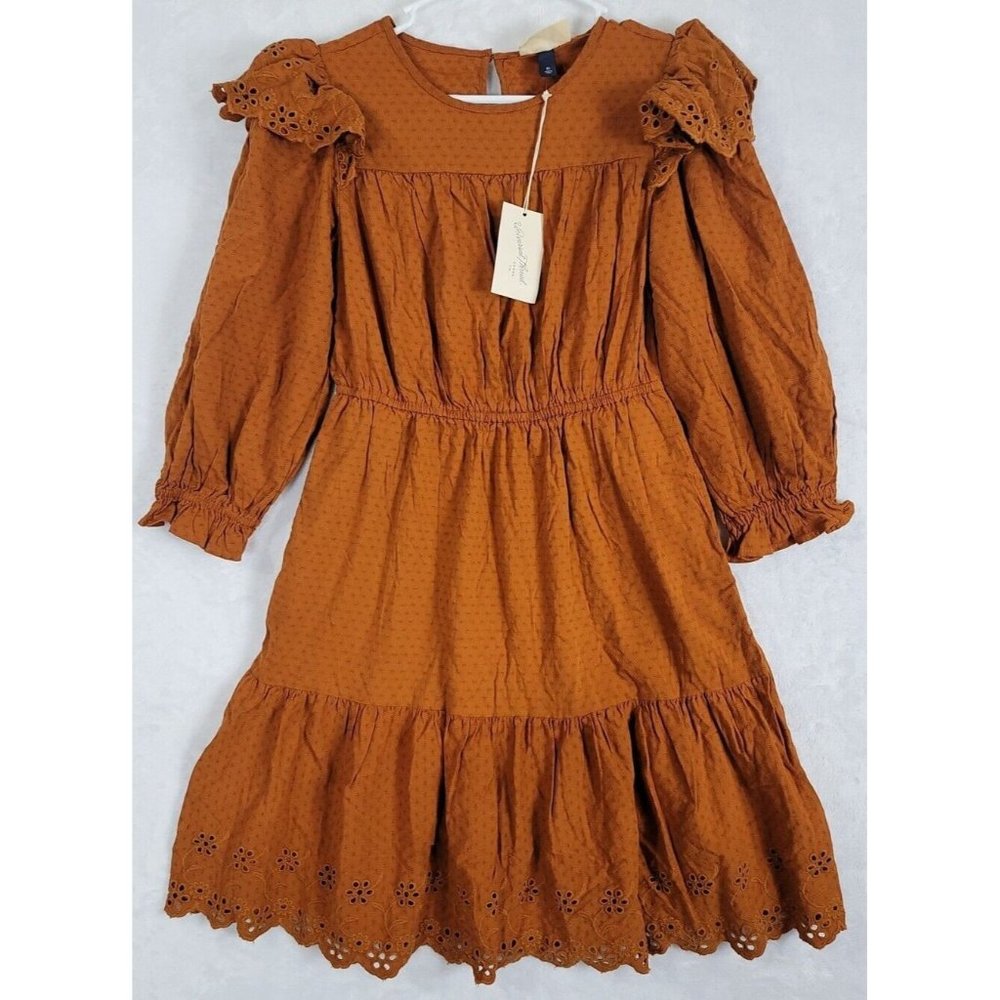 Universal Thread Women's Copper Brown Eyelet Dress Size X Small XS NWT